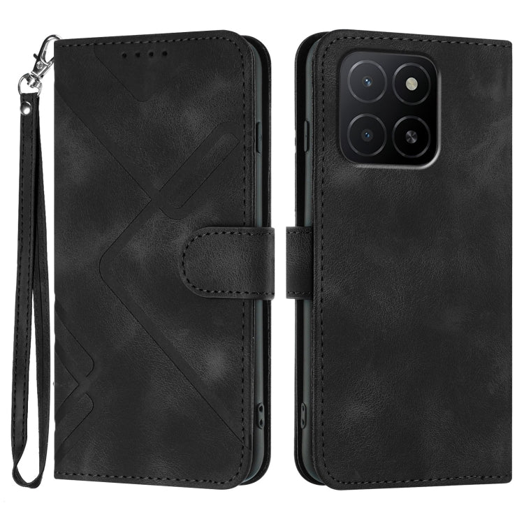 Line Pattern Skin Feel Leather Phone Case