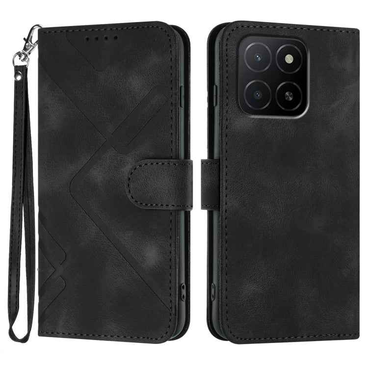 Line Pattern Skin Feel Leather Phone Case