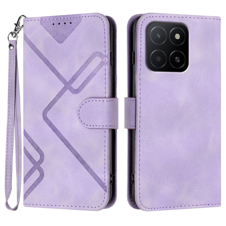 Line Pattern Skin Feel Leather Phone Case