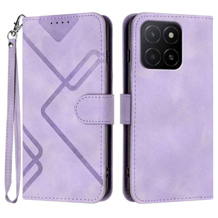 Line Pattern Skin Feel Leather Phone Case