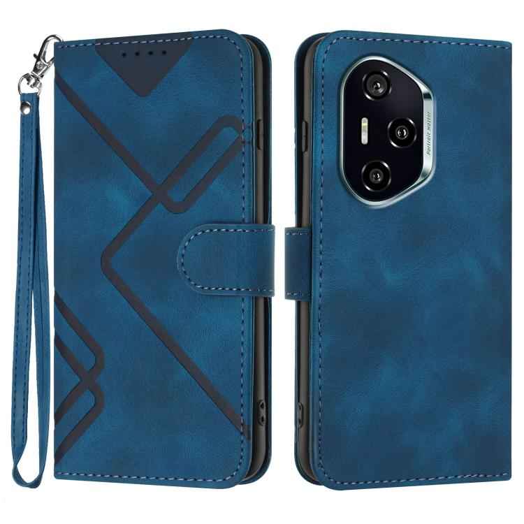 Line Pattern Skin Feel Leather Phone Case