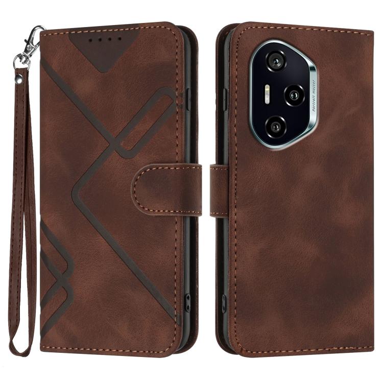 Line Pattern Skin Feel Leather Phone Case