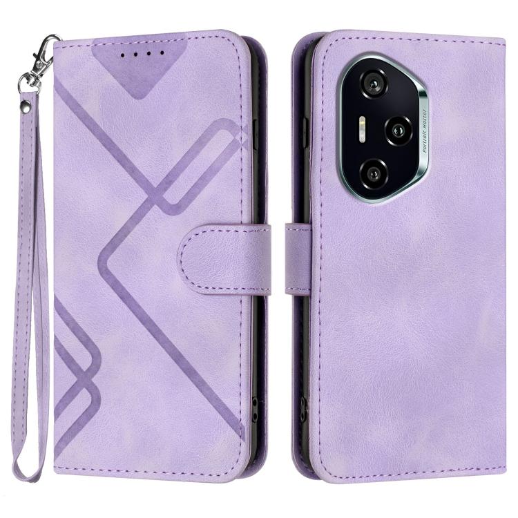 Line Pattern Skin Feel Leather Phone Case