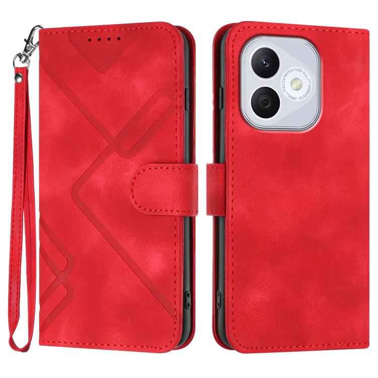 Line Pattern Skin Feel Leather Phone Case
