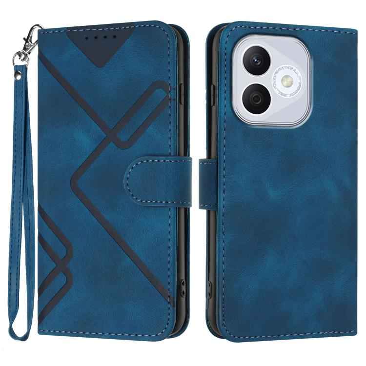 Line Pattern Skin Feel Leather Phone Case