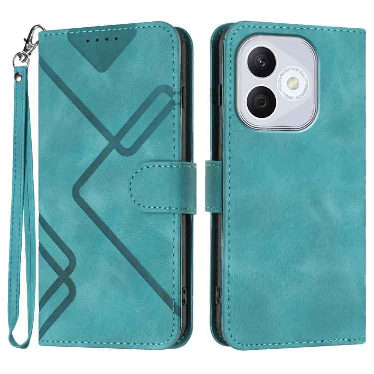 Line Pattern Skin Feel Leather Phone Case