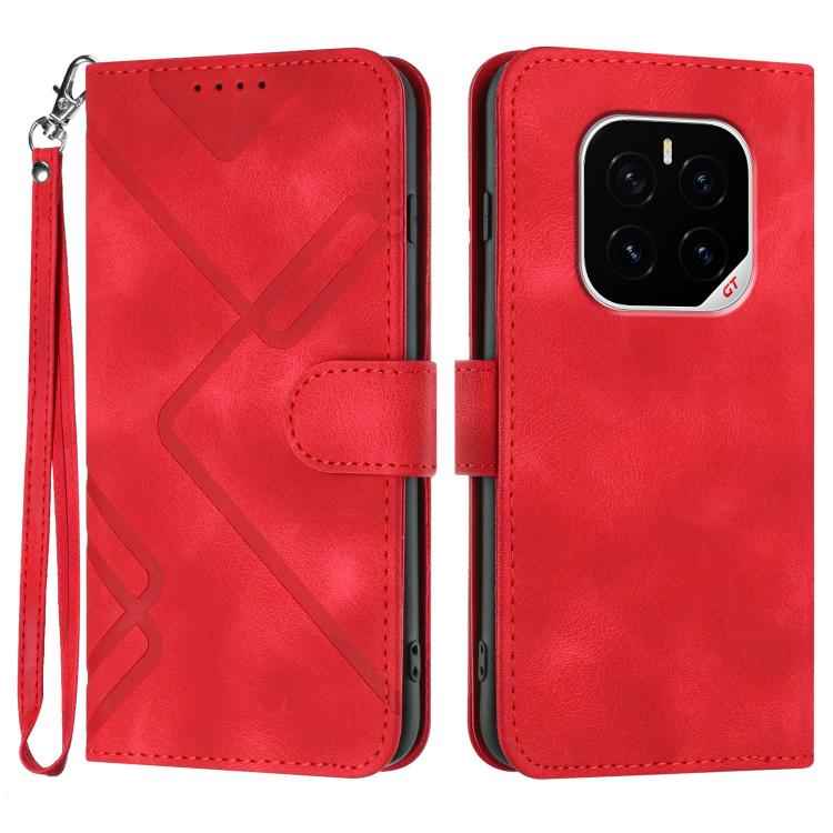 Line Pattern Skin Feel Leather Phone Case