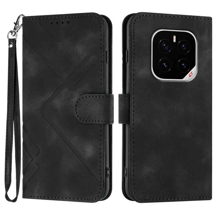 Line Pattern Skin Feel Leather Phone Case