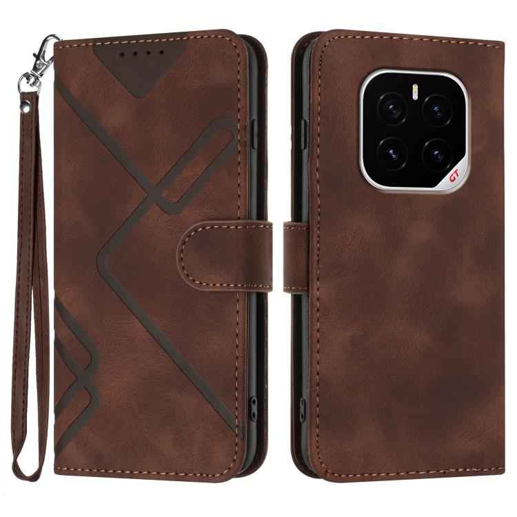 Line Pattern Skin Feel Leather Phone Case