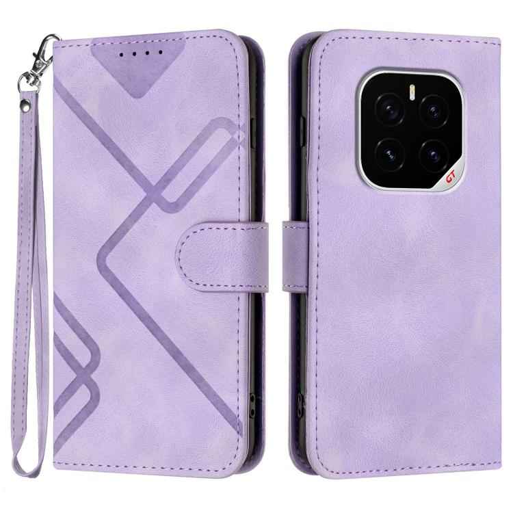 Line Pattern Skin Feel Leather Phone Case