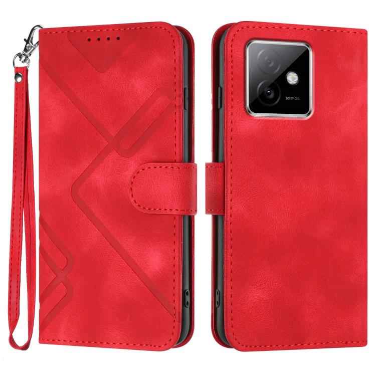 Line Pattern Skin Feel Leather Phone Case