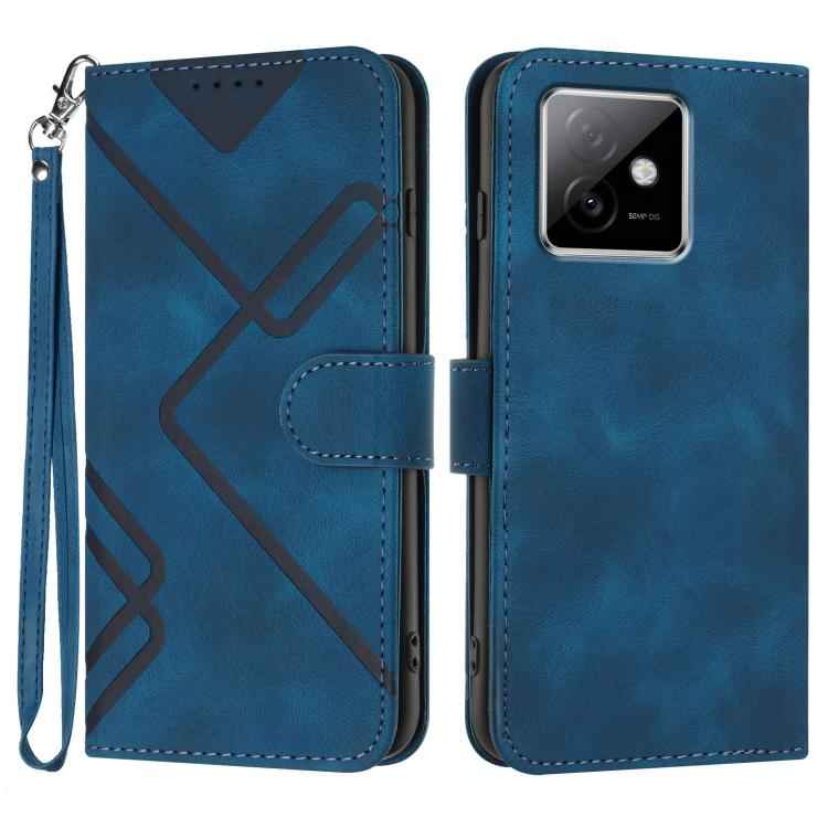 Line Pattern Skin Feel Leather Phone Case