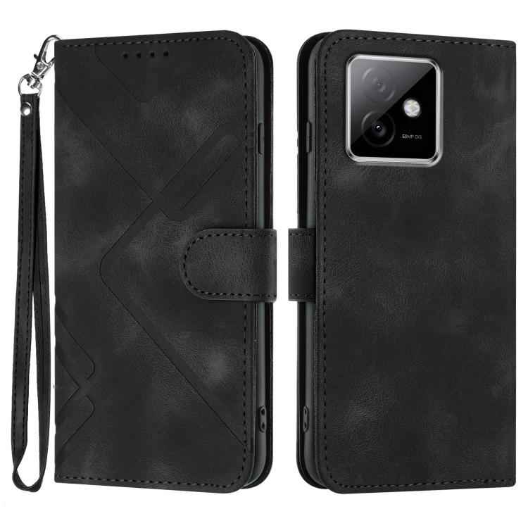 Line Pattern Skin Feel Leather Phone Case