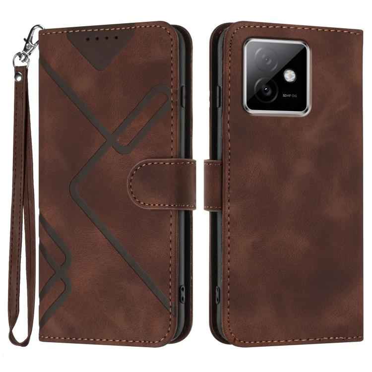 Line Pattern Skin Feel Leather Phone Case