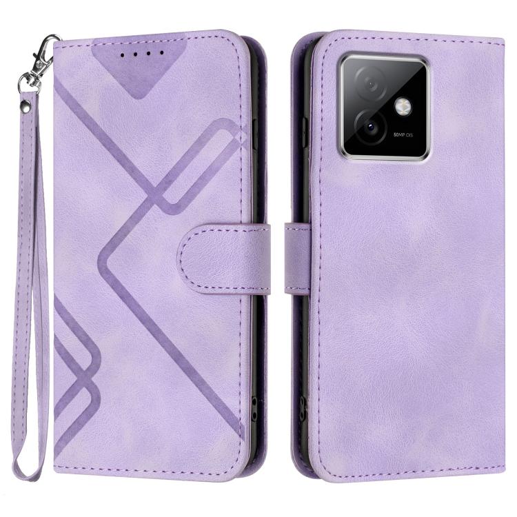 Line Pattern Skin Feel Leather Phone Case