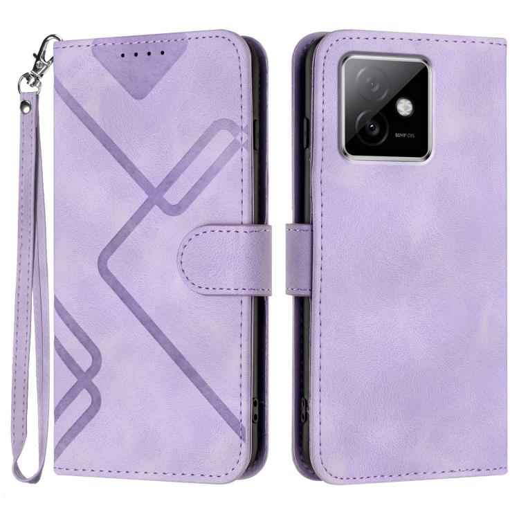Line Pattern Skin Feel Leather Phone Case