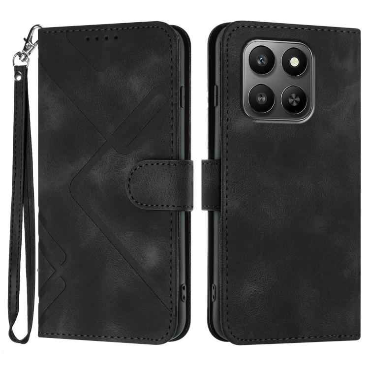 Line Pattern Skin Feel Leather Phone Case