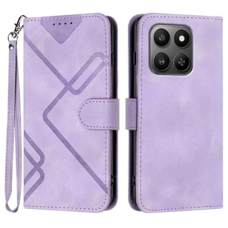 Line Pattern Skin Feel Leather Phone Case