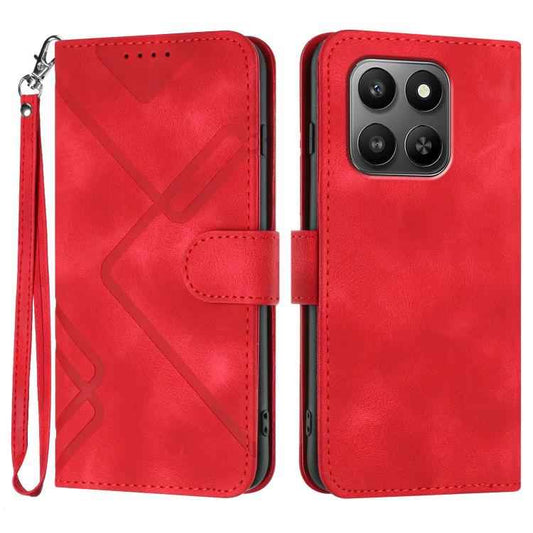 Line Pattern Skin Feel Leather Phone Case