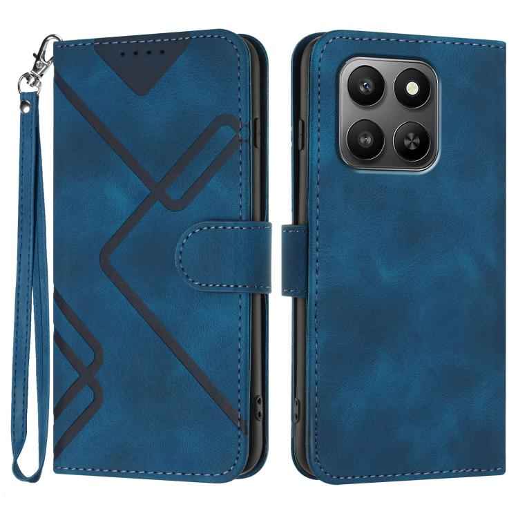 Line Pattern Skin Feel Leather Phone Case
