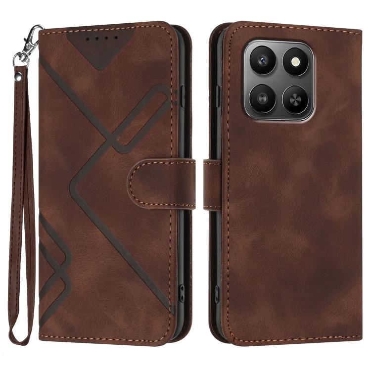 Line Pattern Skin Feel Leather Phone Case