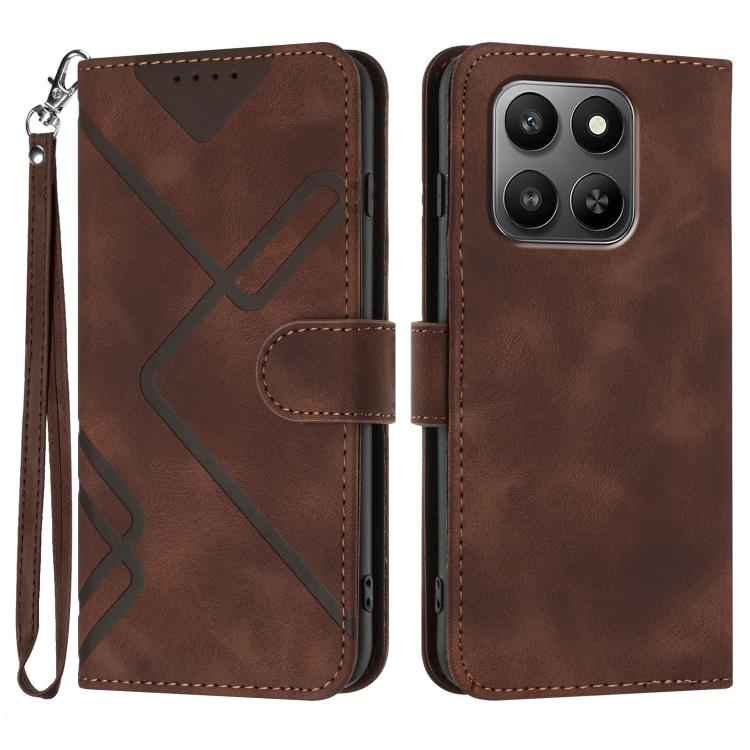 Line Pattern Skin Feel Leather Phone Case
