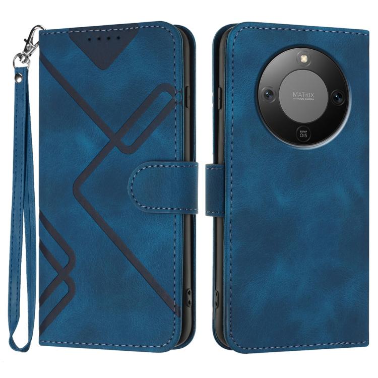 Line Pattern Skin Feel Leather Phone Case