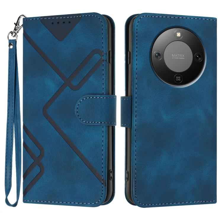 Line Pattern Skin Feel Leather Phone Case