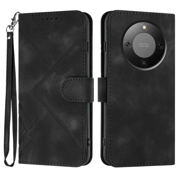Line Pattern Skin Feel Leather Phone Case