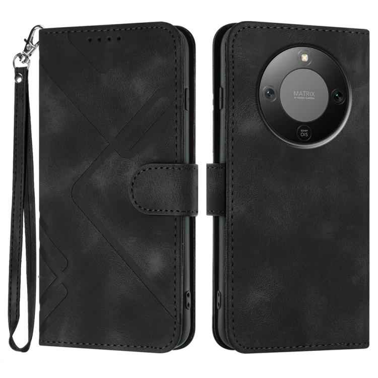 Line Pattern Skin Feel Leather Phone Case