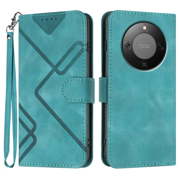Line Pattern Skin Feel Leather Phone Case