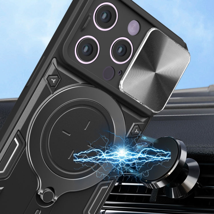 CD Texture Sliding Camshield Magnetic Holder Phone Case, For iPhone 14, For iPhone 14 Pro, For iPhone 14 Pro Max, For iPhone 13 Pro Max, For iPhone 13 Pro, For iPhone 13, For iPhone 12, For iPhone 12 Pro Max
