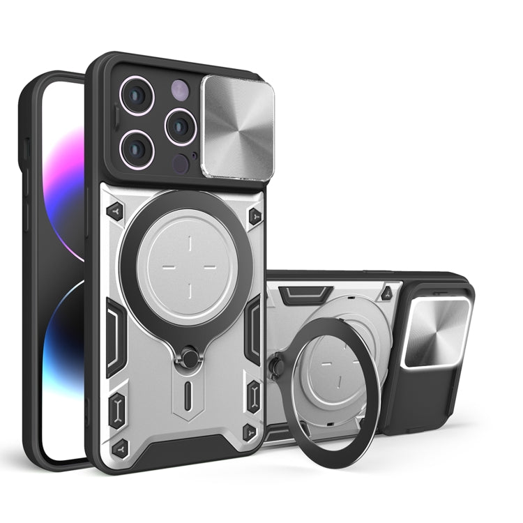 CD Texture Sliding Camshield Magnetic Holder Phone Case, For iPhone 16 Pro, For iPhone 16 Plus, For iPhone 16, For iPhone 15 Pro Max, For iPhone 15 Pro, For iPhone 15 Plus, For iPhone 15, For iPhone 14 Plus