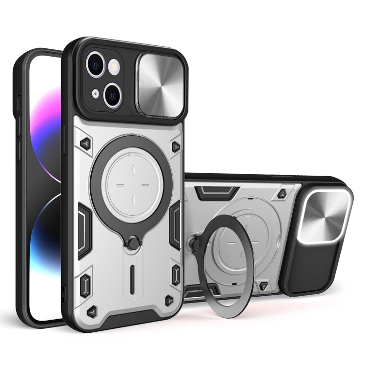 CD Texture Sliding Camshield Magnetic Holder Phone Case, For iPhone 16 Pro, For iPhone 16 Plus, For iPhone 16, For iPhone 15 Pro Max, For iPhone 15 Pro, For iPhone 15 Plus, For iPhone 15, For iPhone 14 Plus