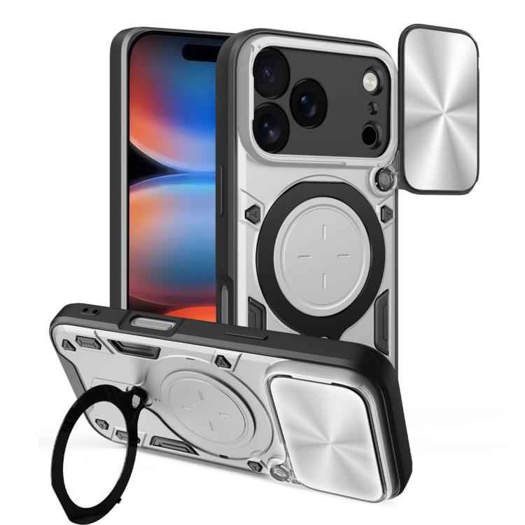 CD Texture Sliding Camshield Magnetic Holder Phone Case, For iPhone 17e / 16e, For iPhone 17 Pro Max, For iPhone 17 Pro, For iPhone 17, For iPhone Air, For iPhone 16 Pro Max, For iPhone 16 Pro, For iPhone 16 Plus