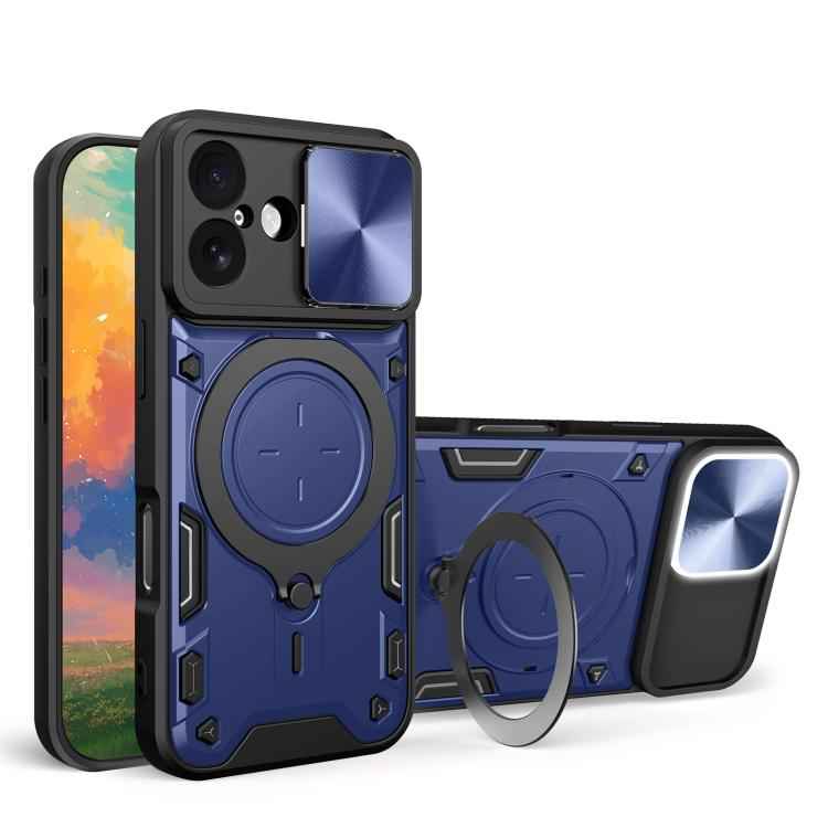 CD Texture Sliding Camshield Magnetic Holder Phone Case, For iPhone 17e / 16e, For iPhone 17 Pro Max, For iPhone 17 Pro, For iPhone 17, For iPhone Air, For iPhone 16 Pro Max, For iPhone 16 Pro, For iPhone 16 Plus
