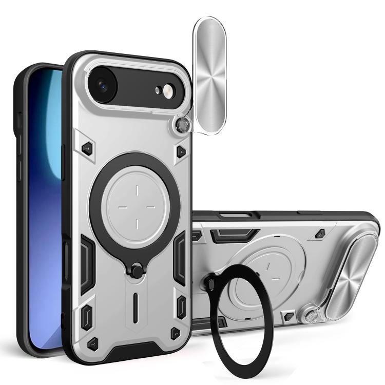 CD Texture Sliding Camshield Magnetic Holder Phone Case, For iPhone 18 Pro, For iPhone 18 Pro Max, For iPhone 17e / 16e, For iPhone 17 Pro Max, For iPhone 17 Pro, For iPhone 17, For iPhone Air, For iPhone 16 Pro Max