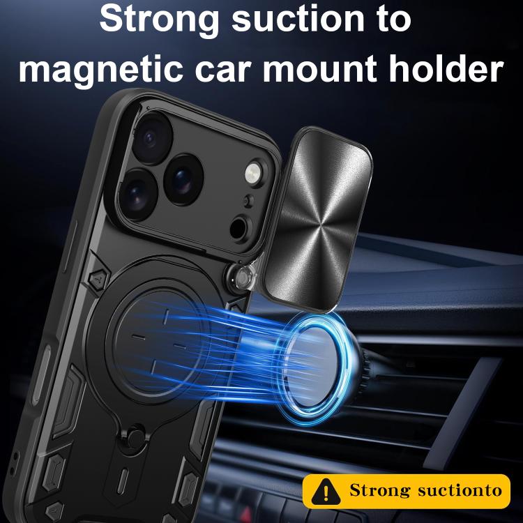 CD Texture Sliding Camshield Magnetic Holder Phone Case, For iPhone 18 Pro, For iPhone 18 Pro Max, For iPhone 17e / 16e, For iPhone 17 Pro Max, For iPhone 17 Pro, For iPhone 17, For iPhone Air, For iPhone 16 Pro Max