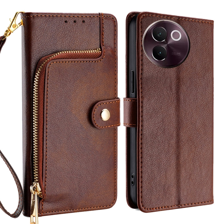 Zipper Bag Leather Phone Case, For vivo X100s, For vivo Y38 5G / T3x Global, For vivo V30e 5G Global, For vivo iQOO Z9x 5G, For vivo iQOO Z9 Turbo, For vivo Y03 4G, For vivo Y100 5G IDN, For vivo Y78 Plus 5G