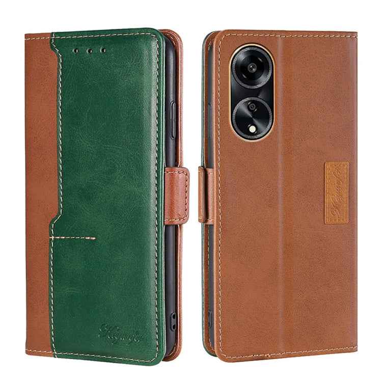 Contrast Color Side Buckle Leather Phone Case, For OPPO Find X7 Ultra 5G, For OPPO Reno10 Pro+ 5G, For OPPO A1 5G