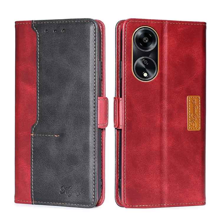 Contrast Color Side Buckle Leather Phone Case, For OPPO Find X7 Ultra 5G, For OPPO Reno10 Pro+ 5G, For OPPO A1 5G
