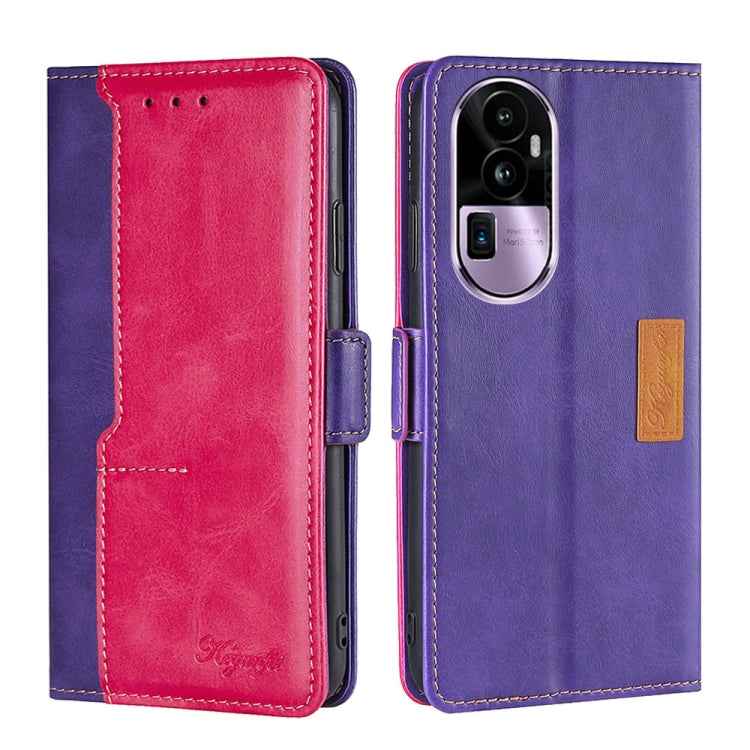 Contrast Color Side Buckle Leather Phone Case, For OPPO Find X7 Ultra 5G, For OPPO Reno10 Pro+ 5G, For OPPO A1 5G