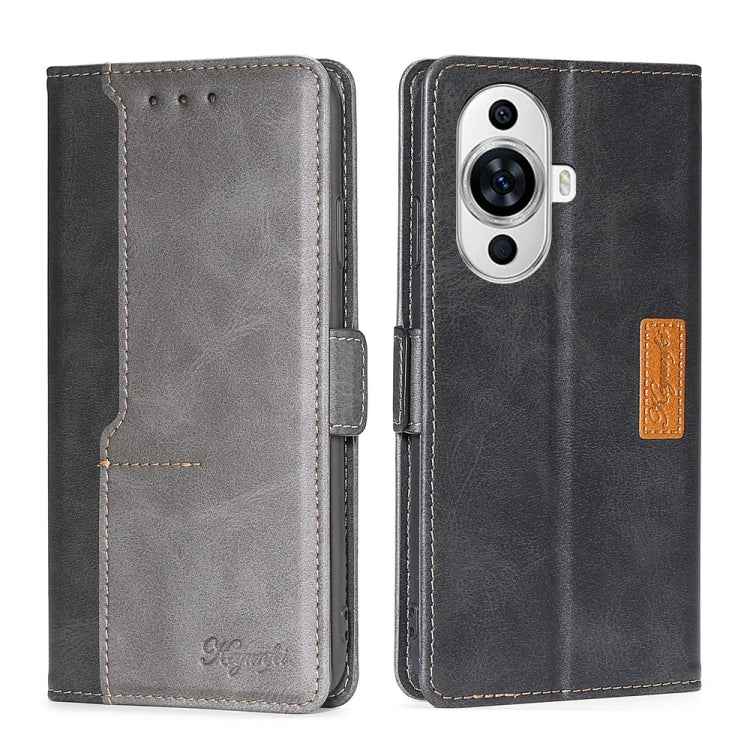Contrast Color Side Buckle Leather Phone Case