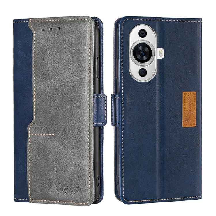 Contrast Color Side Buckle Leather Phone Case