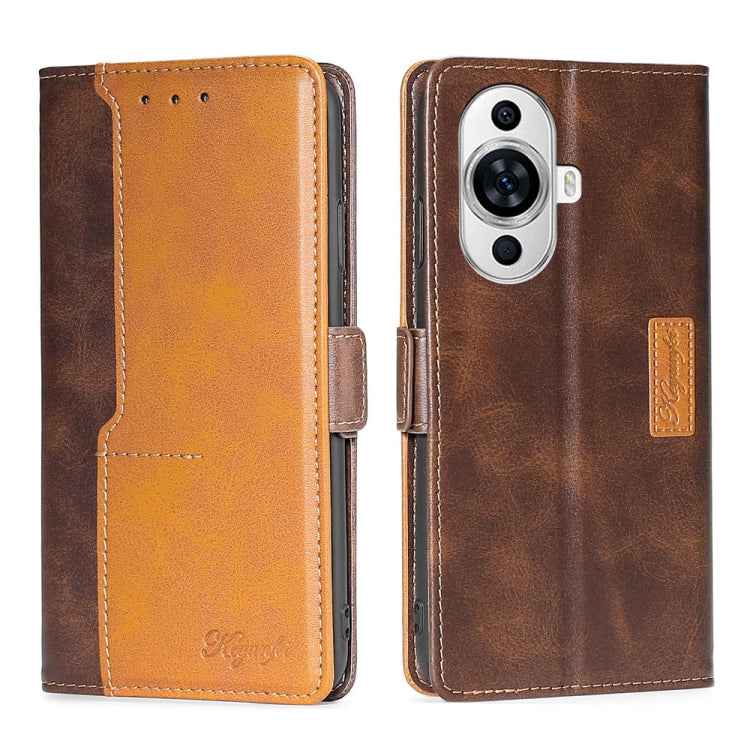 Contrast Color Side Buckle Leather Phone Case