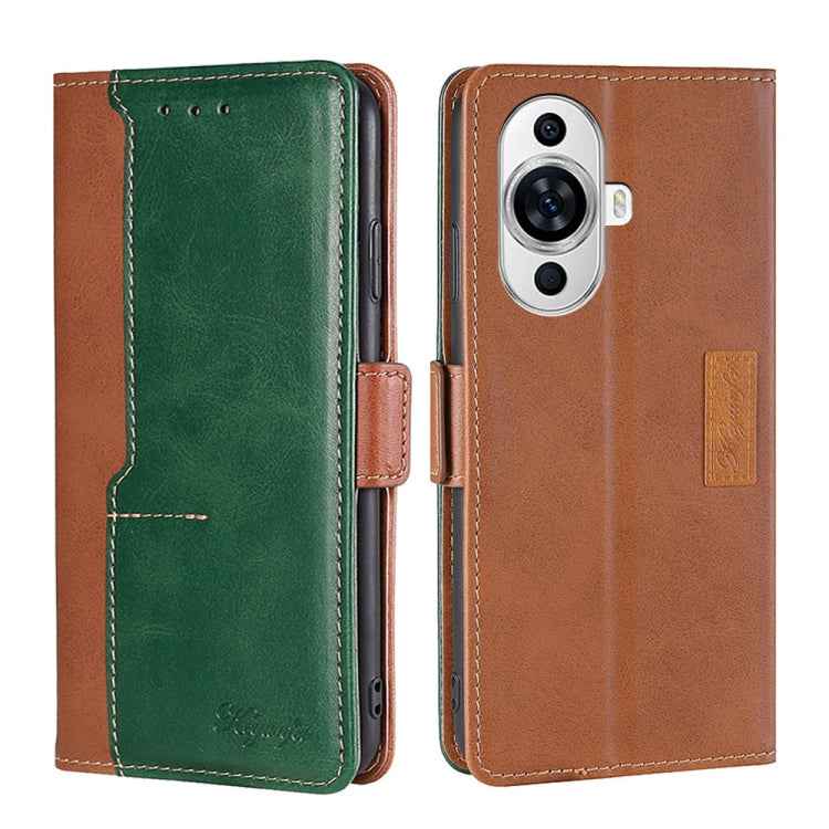 Contrast Color Side Buckle Leather Phone Case