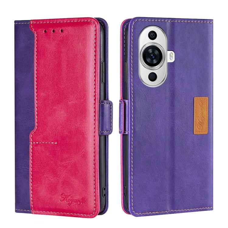 Contrast Color Side Buckle Leather Phone Case