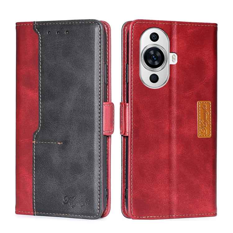 Contrast Color Side Buckle Leather Phone Case
