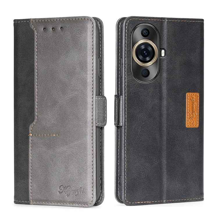 Contrast Color Side Buckle Leather Phone Case