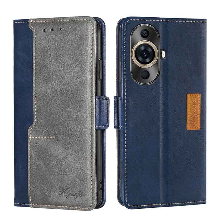 Contrast Color Side Buckle Leather Phone Case